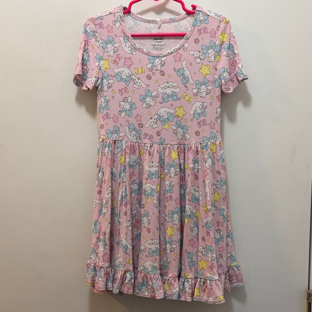 Cute Pink Cinnamon Roll Character Print Dress by Sanrio & Posh Peanut